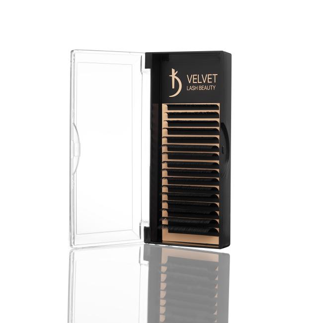 Вії для нарощування Velvet Lash Beauty 0.10 LС Mix (16 рядів, довжина 6-14)